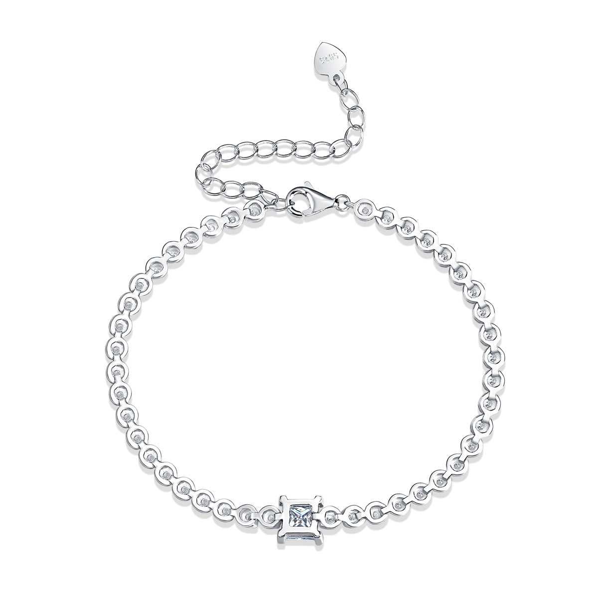 Moissanite Square Princess Cut Bracelet