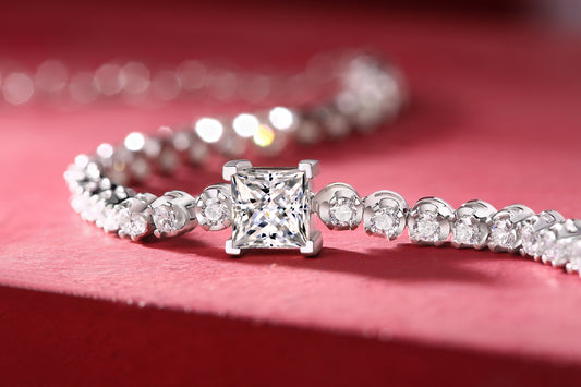 Moissanite Square Princess Cut Bracelet