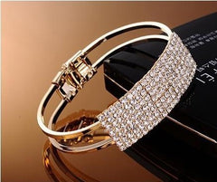 Multi-row Rhinestone Cuff Bracelet