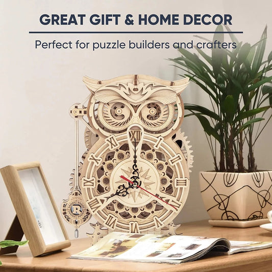 Robotime Wooden Puzzle Owl Clock