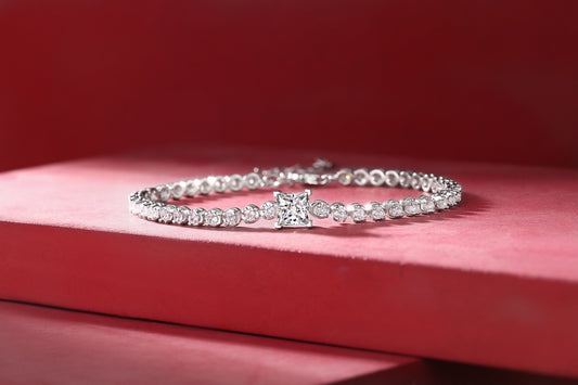 Moissanite Square Princess Cut Bracelet