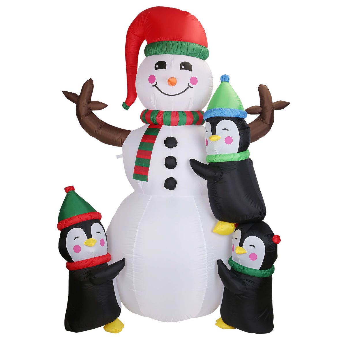 1Pc 5.9FT Christmas Inflatable Outdoor Decoration Snowman Penguin Blow Up Yard Decoration With LED Light Built-in Air Blower For Winter Holiday Xmas Garden