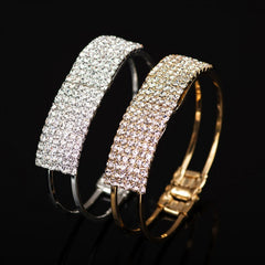 Multi-row Rhinestone Cuff Bracelet