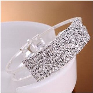 Multi-row Rhinestone Cuff Bracelet