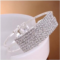 Multi-row Rhinestone Cuff Bracelet