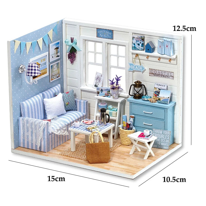 Kitten Mini Doll House 3D Puzzle Assembly Model oden Crafts Gifts