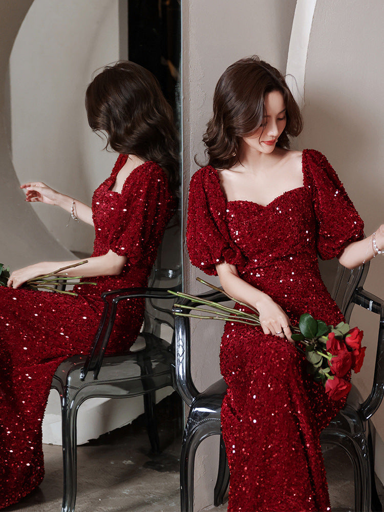 Sequined Evening Gown for Christmas