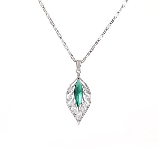 Titanium Leaf Pendant Necklace